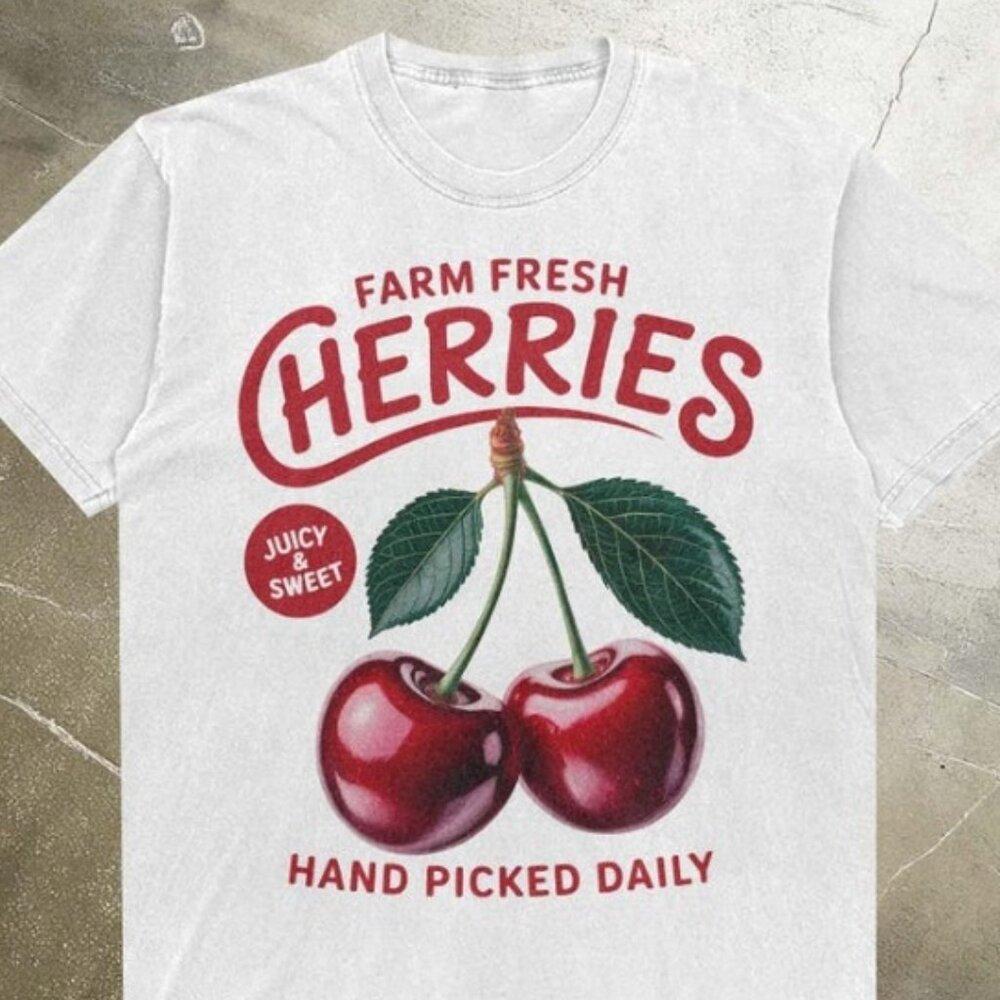 Cherry Cottagecore Shirt, Fruit T-Shirt - Picture 1 of 3